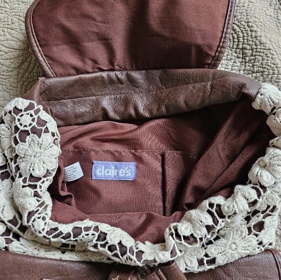 Claire's Leather/lace backpack - Picture 5 of 6
